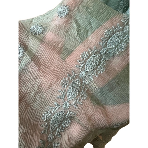 ARYNK Green Floral Silk Sundress Asymmetric Hem Adjustable Strap Button Detail M - Picture 9 of 9